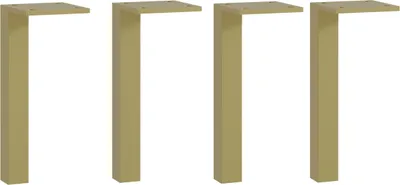 Zdjęcie produktu dla Möbelfuß >LIBERTAD< (4er-Set) in goldfarben matt, Metall  - 4,5x12x4,5cm (BxHxT)