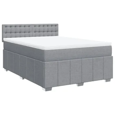 Produktbild von Boxspringbett mit Matratze Hellgrau 160x200 cm Stoff