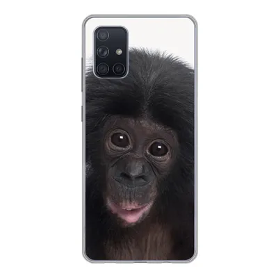 Produktbild von MuchoWow® Handyhülle Schutzhülle Hülle für Samsung Galaxy A51 5G Affe - Schimpanse - Porträt - Kinder - Jungen - Mädchen Silikon Softcase Handy Hülle - Abbildung