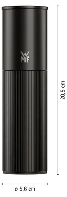 Obrázok produktu pre WMF Ceramill 06.0404.6030, Korenička, Čierna, Keramický, Nerezová oceľ, Čína, 5,6 cm, 56 mm