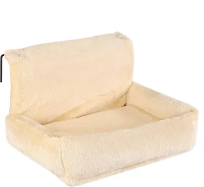 Immagine prodotto di lettino radiatore per gatti lionto, morbido e accogliente lettino con ganci in metallo, rivestimento lavabile e presa sicura, beige
