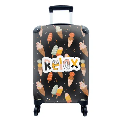 Produktbild von MuchoWow® Koffer Handgepäck Trolley Rollkoffer Kleine Reisekoffer mit 4 Rollen - Eiscreme - Sommer - Rosa - Cabin Size < 55x40x23 cm & 55x40x20 cm - Fotokoffer - Kabinenkoffer - Boardgepäck - Reise-Box - Reisekoffer - Reisegepäck - Koffer mit Bild - Trolley für Kinder
