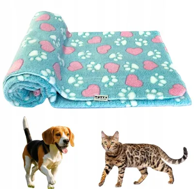 Produktbild von DOTTY Weiche Hundedecke Katze Mint Pfoten Größe S