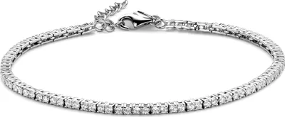 Produktbild von New Bling 9NB-0620-R Zilveren Armband - Dames - Tennisarmband - Zirkonia - 3 mm - Rhodium - 15,5 + 3 cm - Zilver