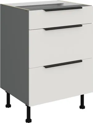 Produktbild von Schubladenschrank LUNARA – Breite 60 cm, weiß/anthrazit