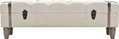 Obrázek produktu pro vidaXL Úložná lavice z masivního dřeva a oceli 111 x 34 x 37 cm