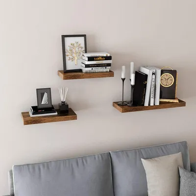 Produktbild von VASAGLE 2er Set Schweberegal, Wandboard, 40 x 20 x 3,8 cm braun