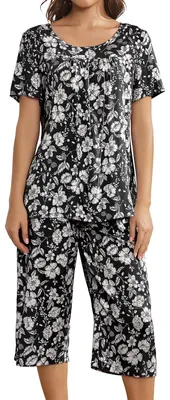 Imagen del producto de Pijama de verano para mujer, modelo Muwodkdn, con camiseta de manga corta y pantalones largos