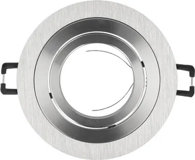Produktbild von Einbaustrahler GU10 Einbaurahmen 35° Schwenkbar Ø85mm Bohrloch Aluminium inkl. GU10 Fassung für LED Leuchtmittel, Silber Rund