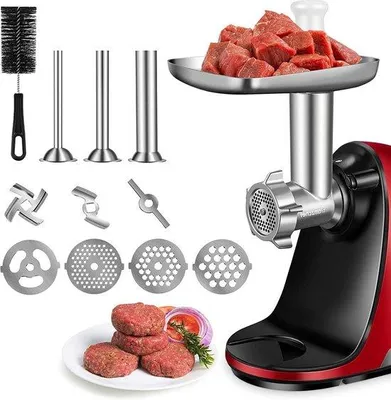 Obrázek produktu pro Příslušenství k odšťavňovačům: 3 mlýnky na maso, 2 řezací nože, 4 mlecí desky