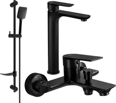 Produktbild von Mexen Alfa DF62 Badewannenset, Schwarz - 745713DF62-70