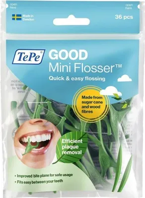 Produktbild von GOOD Mini Flosser Zahnstocher mit TePe-Gewinde, 36 Stk.