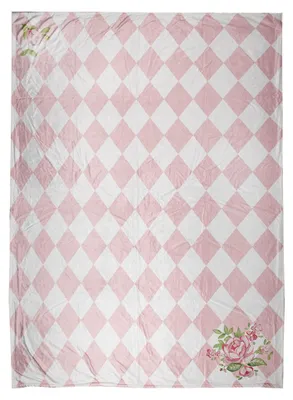Produktbild von Clayre & Eef Tagesdecke 130x170 cm Rosa Weiß Polyester