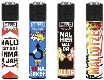 Produktbild von Clipper Feuerzeug 4er Set Mallotze