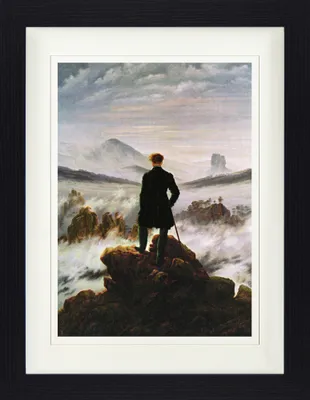 Produktbild von Caspar David Friedrich Gerahmtes Bild Mit Edlem Passepartout | Wand-Bilder | Im Bilderrahmen - Der Wanderer Im Nebelmeer, 1818 (40 x 30 cm)