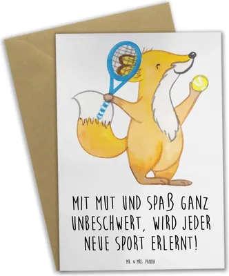 Produktbild von Mr. & Mrs. Panda Glückwunschkarte Neue Sportart versuchen - Weiß - Geschenk, weihnachtskarten, Vertrauem, Mut, Abenteuer, glückwunschkarten, einladungskarten, Grußkarte