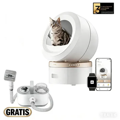 Produktbild von MOVA LR10 Prime Katzenklo Weiß – 110L, 15 Tage Selbstreinigung, Doppel-Geruchssystem, 12 Sicherheitsfunktionen – inkl. GRATIS Tierhaarbürste