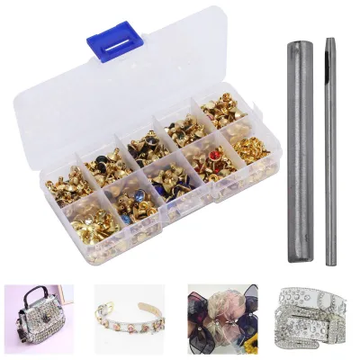 Kristall Strass Nieten 8 mm, 9 Farben, 180 Stück für DIY