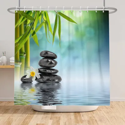 Immagine prodotto di Tenda da doccia in poliestere, 105 x 63 cm, color verde bambù, per la doccia