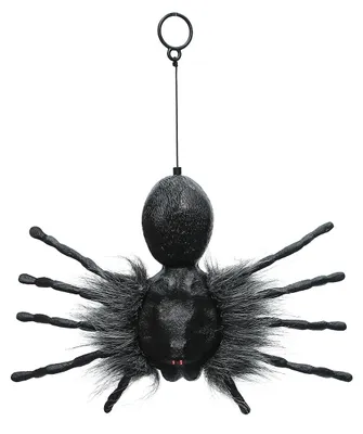 Produktbild von Halloween Spinne Animatronic – herabstürzende Jump Scare Spinne mit LED Augen – 22 cm – für Horror Fans & Haunted House Liebhaber – Halloween Party Deko