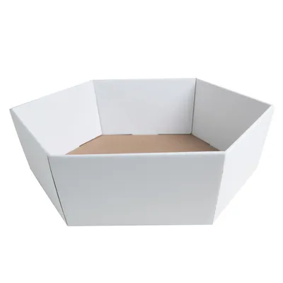 Produktbild von 5 x PresentFill® Präsentkorb - sechseckig groß - Geschenkkorb, Diamant Weiß