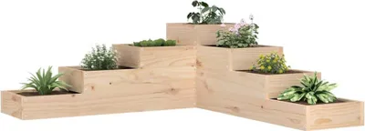 Image de vidaXL Escalier pour plantes 4 marches 106x104,5x36 cm Pin massif