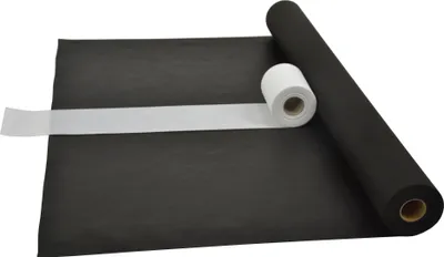 Produktbild von Sensalux Kombi-Set 1 Tischdeckenrolle 1m x 25m schwarz + Tischläufer 15cm weiß