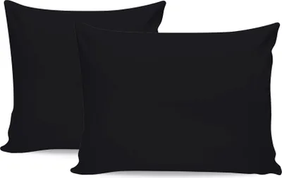 Produktbild von L'Essentiel Linge de Maison, Tonne Grise - 91, Kissenbezug-Set (2 Stück), 100 % BAUMWOLLE RANFORCE, Schwarz,  50 x 70 cm