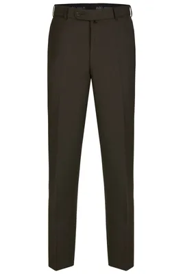 Produktbild von aubi Perfect Fit Herren Businesshose Anzughose Flat Front Modell 26 braun Größe 26,5