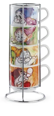 Immagine prodotto di Egan DISNEY THE SEVEN DWARFS Set di 4 tazze da caffè espresso impilabili