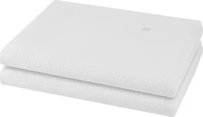 Produktbild von Ross Pique 2 X Duschtuch im Set Piqué Frottier aus Baumwolle 520 g/m², Saugstark weich pflegeleicht trocknergeeignet, Gewebte Bordüre mit gesticktem Emblem