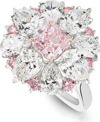 Produktbild von Damen-Schmuck, modisch, bezaubernder Blumen-Zirkonia-Verlobungsring-Rosa,US 6