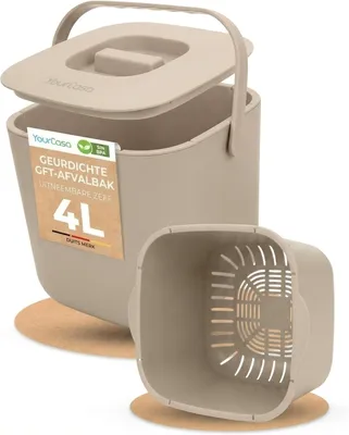Obrázok produktu pre Kompostovací nádoba 4 l, s vrchnákom, vhodná do umývačky, pre kuchyňu