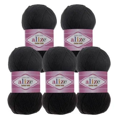 Produktbild von 5 x 100g Strickgarn Alize Baumwolle Gold Uni Klassikgarn Häkelgarn Strick-Wolle