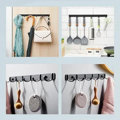 Obrázok produktu pre Nástenný háčik s 5 háčikmi, biely, 35,8 cm, moderný