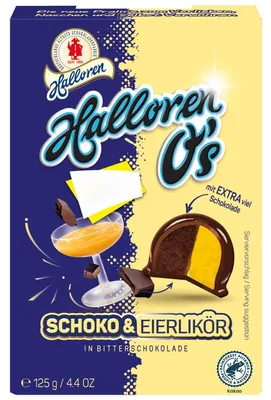 Produktbild von Halloren O's Schoko & Eierlikör 125g