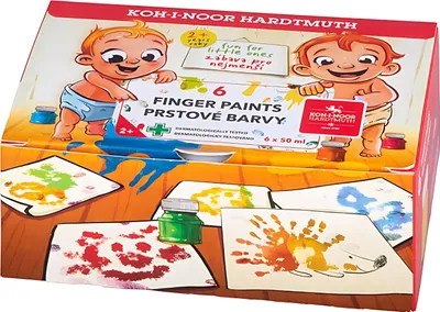 Image de KOH Couleurs pour peinture au doigt set de 6 - 6 x 50 ml / gobelet