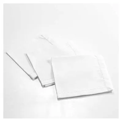 Image de Lot de 3 serviettes de table coton - Charline - 40 x 40 cm - Blanc
