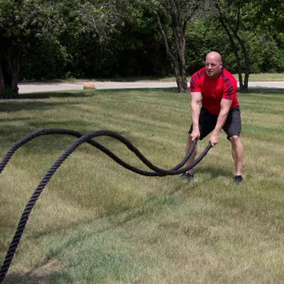 Produktbild von Body-Solid Battle-Rope Schwungseil Trainingsseil (9 m) Functional Ganzkörper Training für Homegym & Fitnessstudio