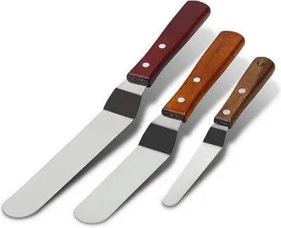 Produktbild von Famanu Spatelset 3-teilig - Edelstahl mit Holzgriff - hitzebeständig und spülmaschinenfest