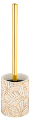 Produktbild von WENKO WC Garnitur Terralba Toiletten Papier Halter Weiß Gold Bürste Ersatz Rolle