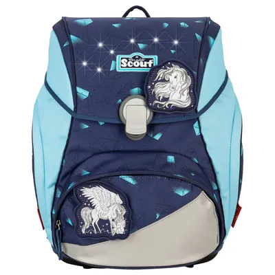 Produktbild von Scout Schulranzen LED Alpha Set 4-teilig Pegasus dunkelblau