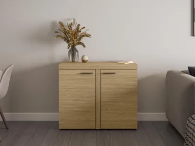 Image de AX LIVING Commode étroite Spacoro 2P - L'élégance pour votre intérieur, chene huilé