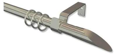 Produktbild von Interdeco Gardinenstange ausziehbar / Teleskop-Vorhangstange Edelstahl-Optik, Typ Peso Slope (Schräge), 22/19 mm Ø 1-läufig, 200-350 cm ausziehbar