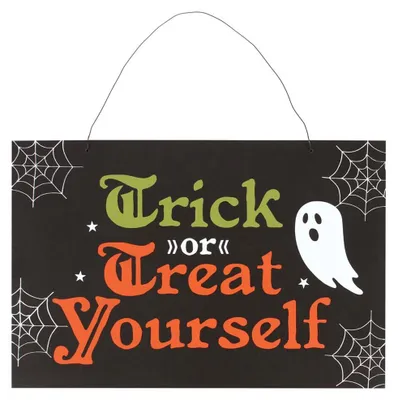 Produktbild von Halloween Schild ";Trick or Treat Yourself"; 20x30cm