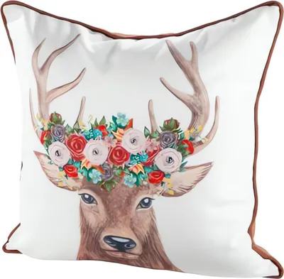 Produktbild von Gilde Kissen, quadratisch, Heimat Liebe, Hirschmotiv, Polyester, braun, creme, VE 3 Höhe: 45.00 cm Breite: 45.00 cm Tiefe: 15.00cm 44100