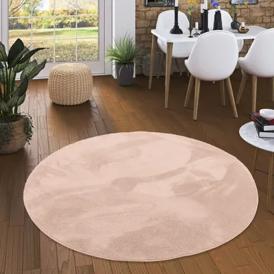 Produktbild von Luxus Super Soft Fellteppich Pearl Altrosa Rund, Größe:200 cm Rund
