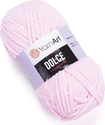 Produktbild von YarnArt Dolce Wolle, Plüschgarn, 100% Polyester, Babyrosa, 100g, weich & ideal für Kinderprojekte