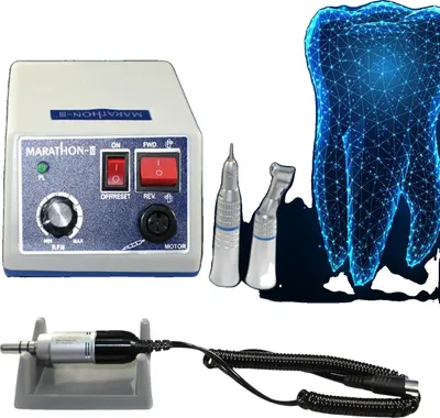 Obrázek produktu pro Zubní mikromotor, vysoké otáčky 0-35000 ot/min, kompaktní provedení, ovládání nohou