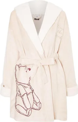 Image de Winnie l'ourson - Robe de chambre pour femme, Avec ceinture TC995 (34 FR - 36 FR) (Rose/Blanc)